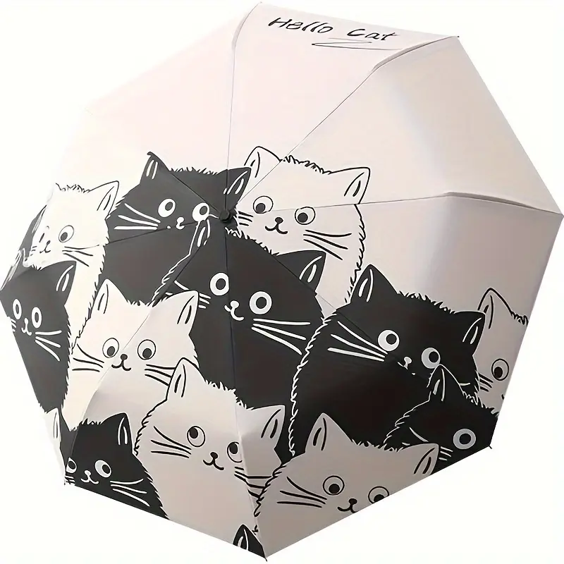 Automatic Folding Mini Umbrella - Compact Design, Anti-UV Black Coating, Modern Minimalist, Ideal for Kids and Travel