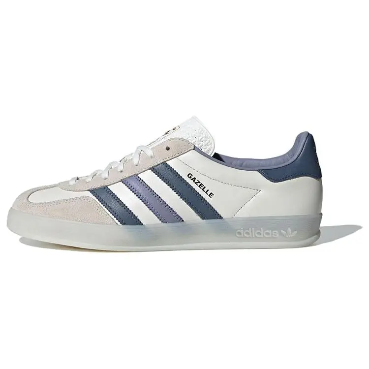 Adidas Originals Gazelle Indoor Unisex Low-Top Sneakers - White & Blue, Walking Shoes, Sports Shoes, Trainer, Athletic Footwear with Cushioning, Durability, Versatile Comfort, Maison Mihara Casual Flats