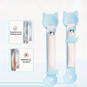 Cat Strip Squeeze Spoon, Cat Feeder for Lickable Wet Cat Snacks, Pet Liquid Snack Feeding Tool, Ideal for Cats