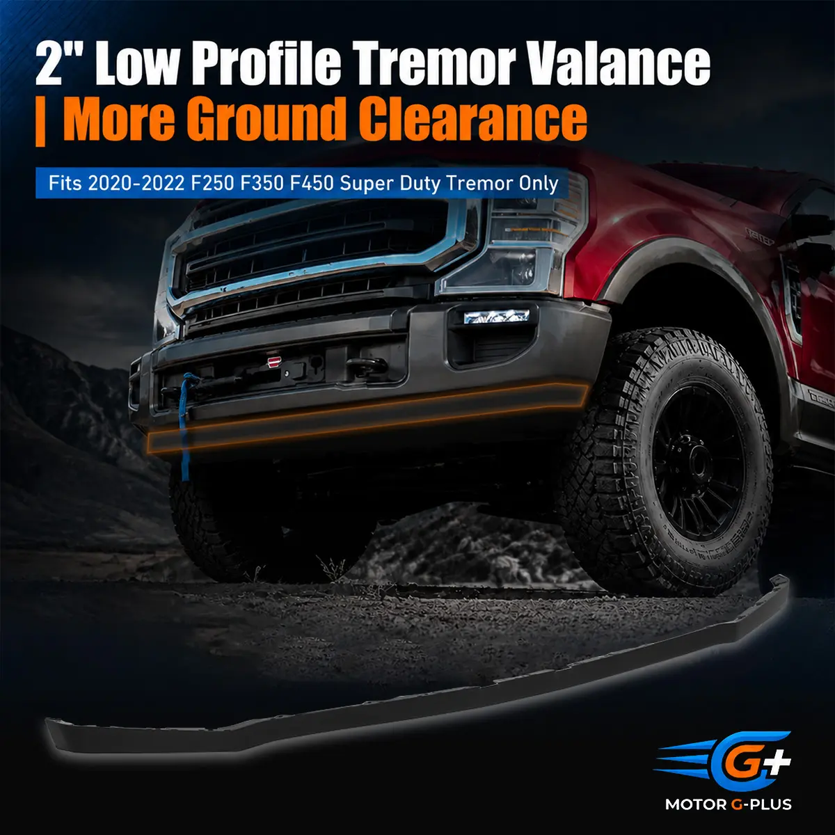 2" Tremor Front Lower Deflector Valance Panel - 1x Vehicle-Specific Inexpensive Replacement Car Exterior Accessory for 20-22 F250 F350 F450 Super Duty Trucks, Father's Day Gift