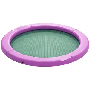 8FT Purple Durable PVC Inflatable Water Hammock Floating Ring - Extra Large Floating Dock Platform for Adults, Ideal for Lakes, Pools, Summer Vacation Lounging