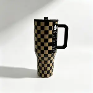 HydroJug 40oz Black & Brown plaid Stay Cold All Day Drinking Utensils Travel Cup Water Tum  Drinkware Stylish Tumbler Flasks Mug Bottles Bottled Portable fathersdaygift