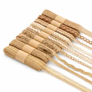 9 Rolls Burlap Lace Ribbon - Natural Jute Ribbon Boho Ribbons Rustic Ribbons for DIY Crafts Gift Wrapping Party Wedding Decorations and Sewing