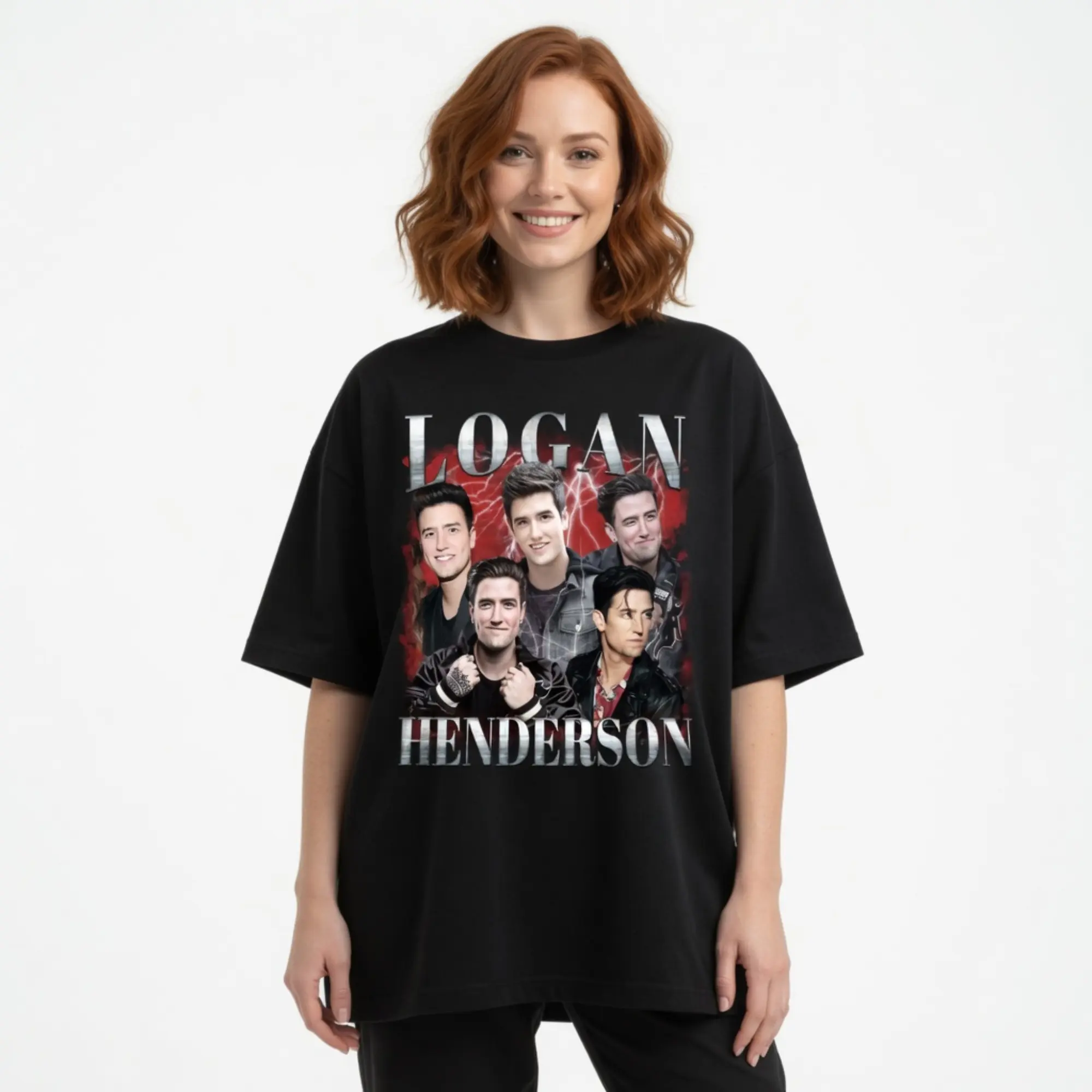 Retro Logan Henderson Bootleg Style T-Shirt Vintage Rock Graphic Tee