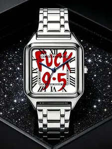 Women's Luxury Square Watch, Arabic Dial, Analog Watch, 30m Waterproof, Elegant Design, Stainless Steel Strap, Casual Style, Perfect for Daily Wear or Gift, Waterproof Wristwatch, Water Resistant Watch
