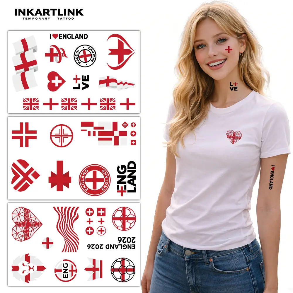 INKARTLINK Realistic Temporary Soccer Tattoos, Waterproof Body Tattoo Art with Lion Designs, 3 Sheets for Sports Fans and Football Fashion, Realistic Temporary Tattoos
