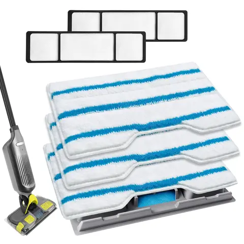KEEPOW Reusable Microfiber Mop Refills (1+2+3 Pack) - 20% Larger Highly Absorbent Microfiber Fabrics, Vacmop Replacements for VM252, VM200, VC205, VM250/QM250, VM190, VM200P12, Hard Floor Cleaning Mops with Upgraded Dirt Chamber, Clean Floors Solution