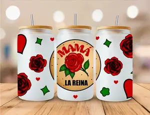 Mama La Reina (Mom the Queen) - UVDTF Wrap for cups/hard surfaces sticker Mexican Decal Romantic