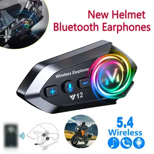 Motorcycle Helmet Headset Bluetooth Wireless Hands-free Call Phone Kit Waterproof Helmet Earphone MP3 Music Player For Motor Speakers with Hifi Sound,Noise Cancellation, Voice Assistant,FM