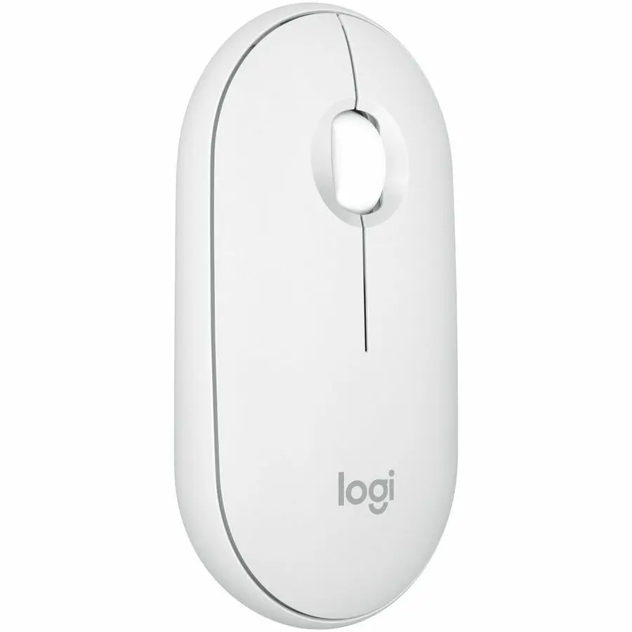 Logitech Pebble Mouse 2 M350s, Ambidextrous, 3-Button, Bluetooth, Tonal White
