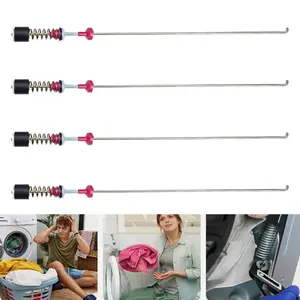 4Pcs DC97-05280W Washer Suspension Rod Damper, Compatible with Samsung Washers, Replaces DC97-05280K/H/X, DIY Repair Kit with Installation Guide