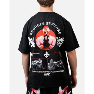 UFC By Culture Kings Georges St-Pierre Legends T-Shirt Black Acidwash