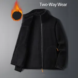 Men's Heavyweight Reversible Jacket - Soft Winter Coat, Non-Stretch Outerwear, Machine Washable for Everyday & Formal Wear, Stylish Classic Cut, Comfortable and Slimming, Thick Lining, Office Style Casual Fabric Hoodie Polyester