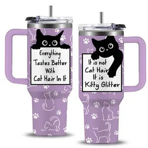 Cat Gifts for Cat Lovers, Types of Cat Loaf Tumbler with Handle 40oz, Funny Cat Themed Gifts for Women Men, Birthday Christmas Gift for Cat Mom/Dad Cup, Cute Kitten Kawaii Cats Coffee Mug