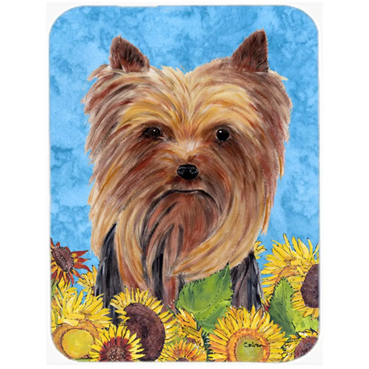 Yorkie Large Non-Slip Glass Chopping Board - Durable Kitchenware for Food Prep, Compatible with Kitchen Knives, 6 lbs Weight
