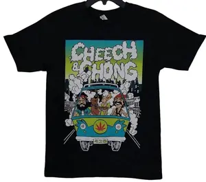New Cheech Chong W Scoobyy Doo And Shaggy Unisex Silkscreen TShirt Unisex Cotton Tee Unisex Cotton Graphic Shirt
