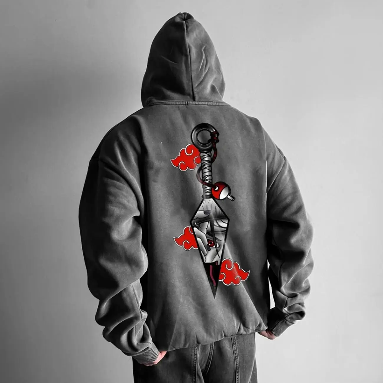 【希少アーカイブ】FINAL  忍者パーカー Ninja Hoodie Ninja hoodie full Zip up hoodie Balaclava Hoodie Black + Gray