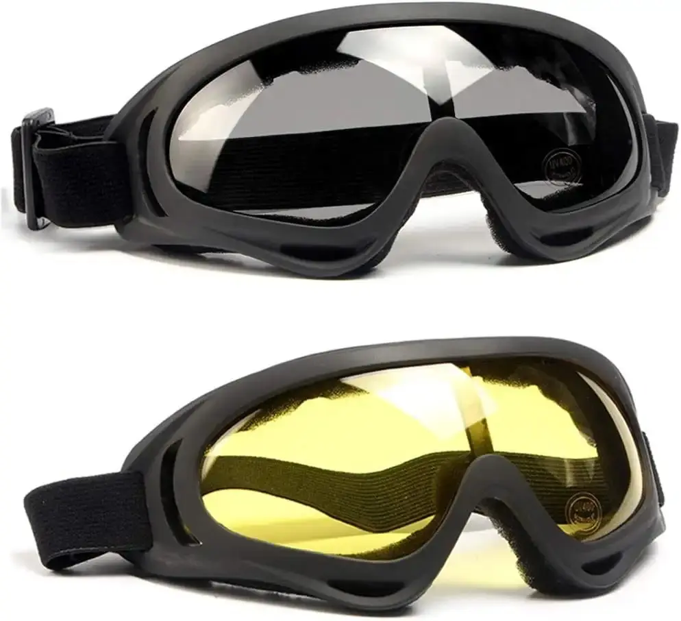 Motorcycle Goggles Airsoft Goggles for Men Women UV400 Protective Windproof Dustproof Ski Goggles Safety Goggles