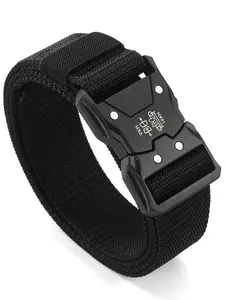 Men's Canvas Tactical Belt with Plastic Buckle, Breathable and Durable for Outdoor Activities, Adjustable Size, Ideal Gift with Waist Support