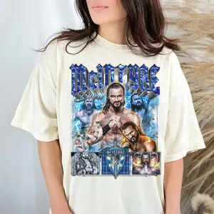 Drew McIntyre T-Shirt, Bootleg WWE Shirt, WWE Fans Shirt, Casual Unisex Vintage Retro, Fashion Cotton, Full Colors, Full Sizes, For Men, For Women
