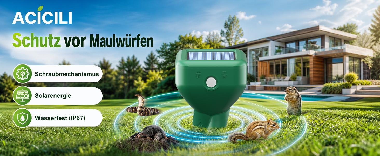 4/6/8 Pack Waterproof Solar-Powered Ultrasonic Pest Deterrent for Outdoor Yd, Lawn & Garden - Repels Mole, Snake, Gopher, Vole, Rabbit, Skunk & More, Animal Deterrence, Multiple Packs