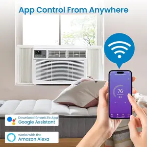 8000 BTU Window Air Conditioner with Remote Quiet AC Unit for Rooms up to 350 Sq Ft Smart Window AC with 3 Fan Speeds Eco Mode Sleep Mode 24H Timer Quick Installation