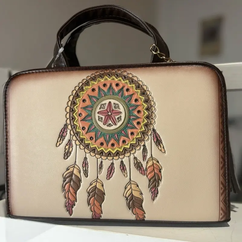 Handbag with Embossed Design and Tassel Charm I LOVE  display picture 3