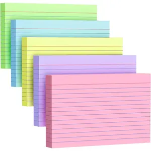 200 Count Index Cards 4x6 Inch, Colored Flash Card (40 Sheets Each), Note Taking for Students, Teachers, Professionals, Study Note Cards for Office Home School