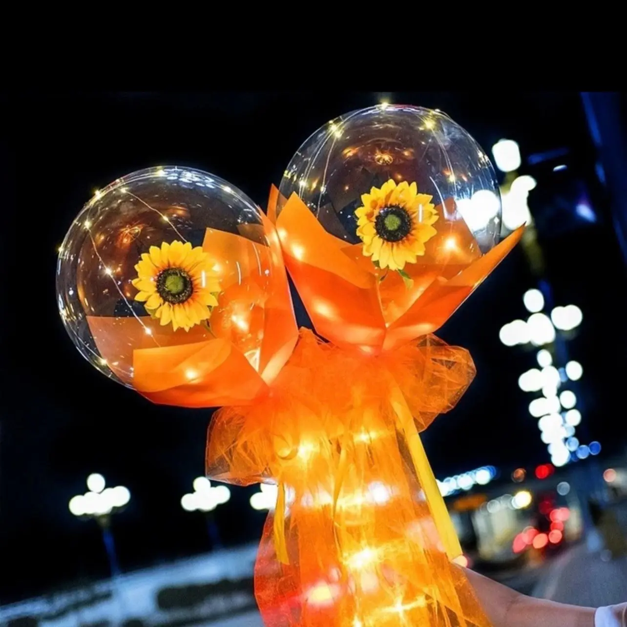 Flower Balloon Bouquet with Lights - Perfect for Unique Gifts, Anniversaries and Birthdays