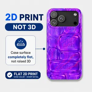 NeeDoh Cool Crush Ice Cube Phone Case – Purple Iridescent 3D Bubble Gel Case, Color Changing Aesthetic, Soft TPU Shockproof Cover