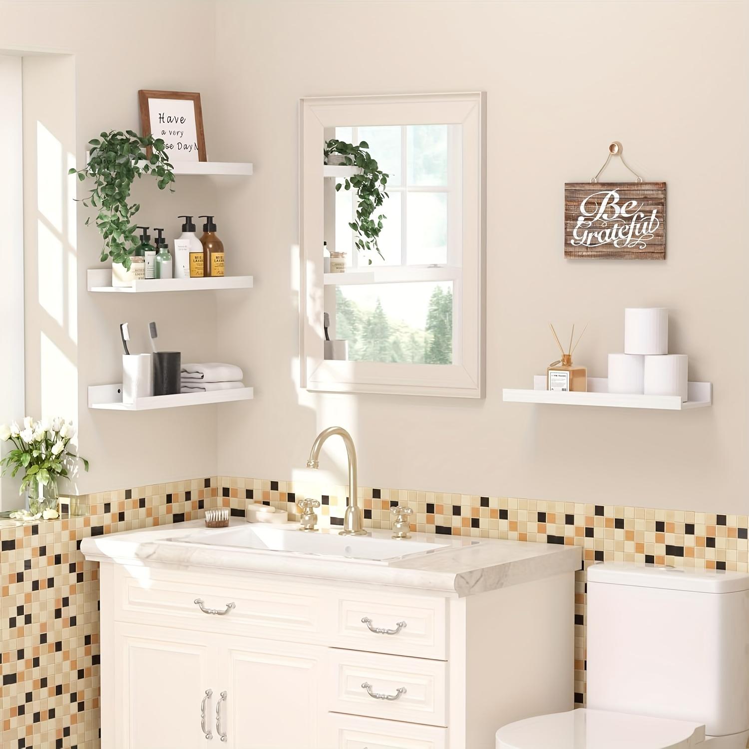 6 Rustic Wood Shelves - Carbonized Black Floating Shelves - Wall Mounted Shelf - The Best Gifts for Thanksgiving and Christmas, Floating Shelves