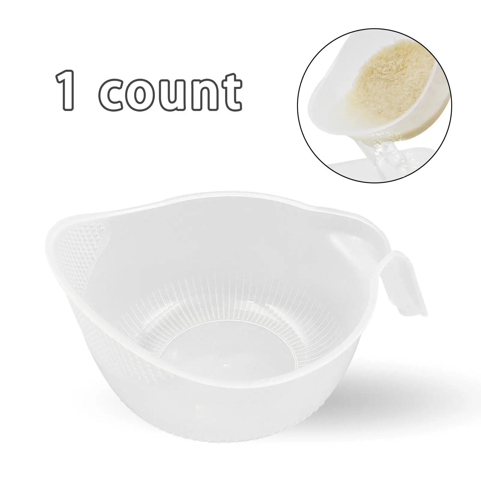 Rice Washing Drain Basket, 1/2 Counts Clear Vegetable & Fruit Washing Colander with Handle, Kitchen Utensils, Household Kitchen Gadgets Tools