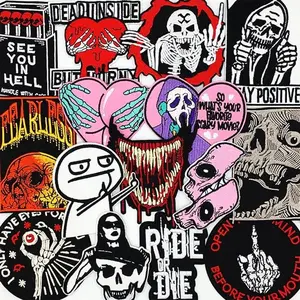 15PCS Heavy Meta Band Patches Iron on Rock Music Badges Hippie Punk Stickers for Clothes (D)