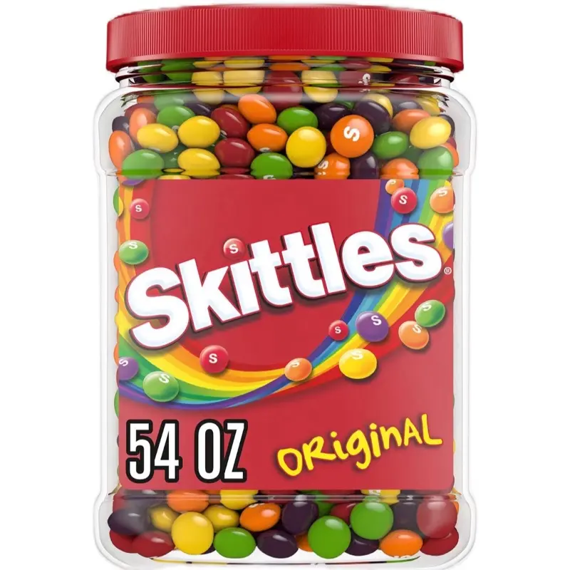 Skittles Original Chewy Candy Bulk Jar 54 Oz Assorted Fruit Flavored Candies in a Large Container