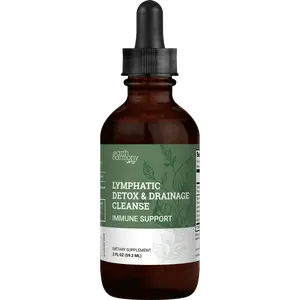 Earth Harmony Lymphatic Drainage Drops, Lymph Detox - Supplement with Soursop, Cat's Claw Bark, Astragalus, Wormwood, Lymph Node Detox, Lymphatic Support Cleanse (2 Oz)