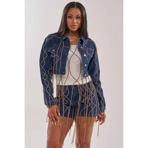 NINA EMBELLISHED DENIM JACKET