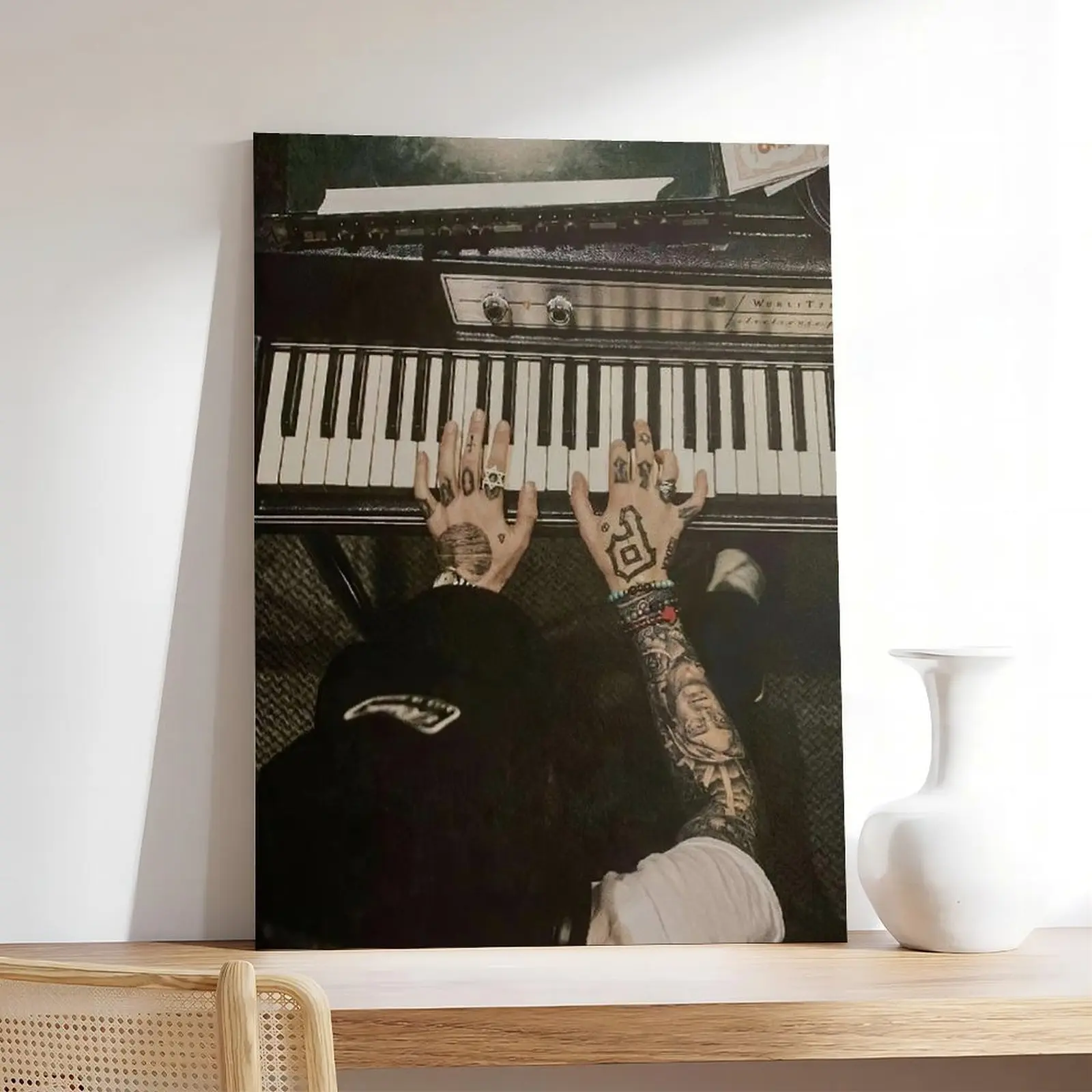 Retro Mac Miller Piano Art   Print, Lightweight   Canvas Poster, Home Supplies Wall Art for Room  , Ideal Gift