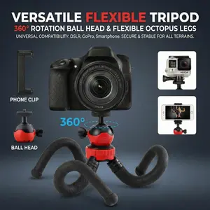 Flexible Octopus Tripod with Phone Holder, Universal for Phones and Cameras, Adjustable for Various Complex Scenarios