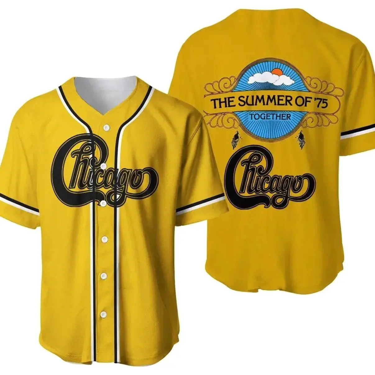 3D CHICAGO BAND CONCERT Tour Baseball Jersey