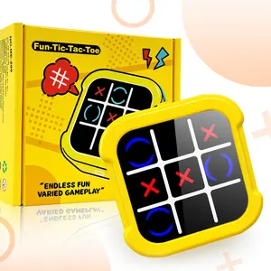 Portable Electronic Tic Tac Toe Handheld Game Console Device - Rechargeable, Multifunctional, Silent Mode, Educational Toy Gift for Kids, Ideal for Birthday & Family Game Night