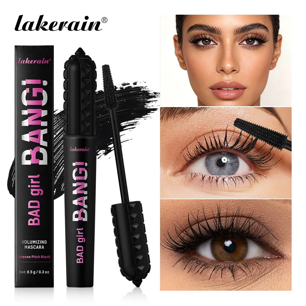 Lakerain 1 Count Volumizing Eyelash Mascara, Volumizing & Curling Formula, Spiral Brush for Defined Lashes, Ideal for Sparse/Short Lashes & All-Day Wear, Waterproof Mascara