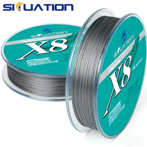 SIIUATION 1PCS Premium 8X Braid Line Gray 300/500M 80LB to 100LB Abrasion Resistant PE Line