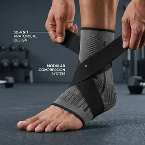 2pc Instant Relief & Active Recovery Ankle Brace Adjustable Compression Sleeve (Pair)-Ankle Support Heel Brace for Achilles Tendonitis, Plantar Fasciitis-Eases Swelling and Sprained Ankle