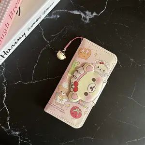 Rilakkuma Cute Cartoon Anime Chef Model Leather Flip Phone Case For Apple 16promax New Surrounding Chef Design Phone Accessory