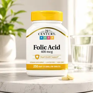21st Century Folic Acid 400 mcg Tablets, 250 Count