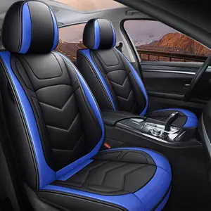 Waterproof 5 Seats Car Seat Cover Full Surround Universal Front Rear Seat Cushion Protector Replacements Premium PU Leather Breathable Airbag Compatible Full Set Easy to Clean All Season Fits Most Car Models Toyota Honda Hyundai Nissan Ford Kia Audi Mazda