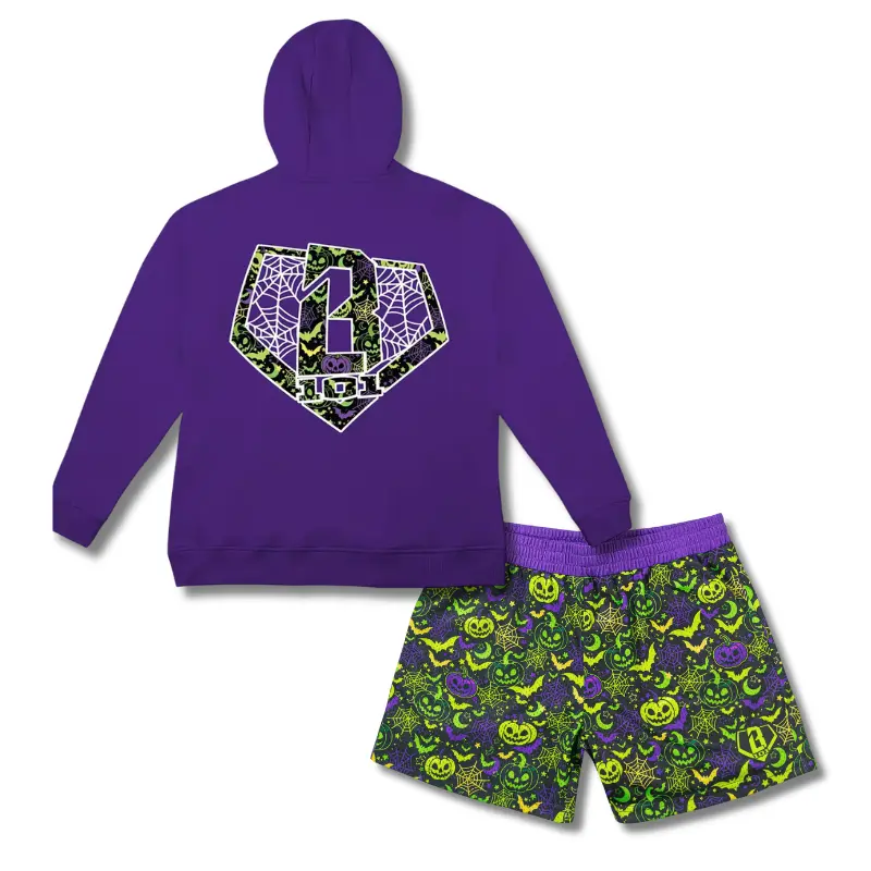 Baseball Lifestyle 101 Spooky SZN Hoodie & Mesh Shorts Set | Halloween Graphic Outfit for Youth & Adults