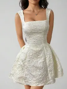 Women's Sleeveless Solid White Midi Dress - Casual Everyday Wear, Festival Summer Dress