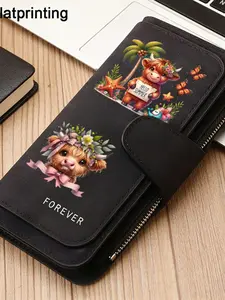 1pc highland cow Women'S Long Wallet, Multi-Functional Wallet, Portable Snap Closure Coin Purse, Birthday Gift and Daily Commute for fashion lovers, Playful Design, Perfect Holiday Gift, Perfect for Outdoor, Travel, and Family Use3.27PYT-7