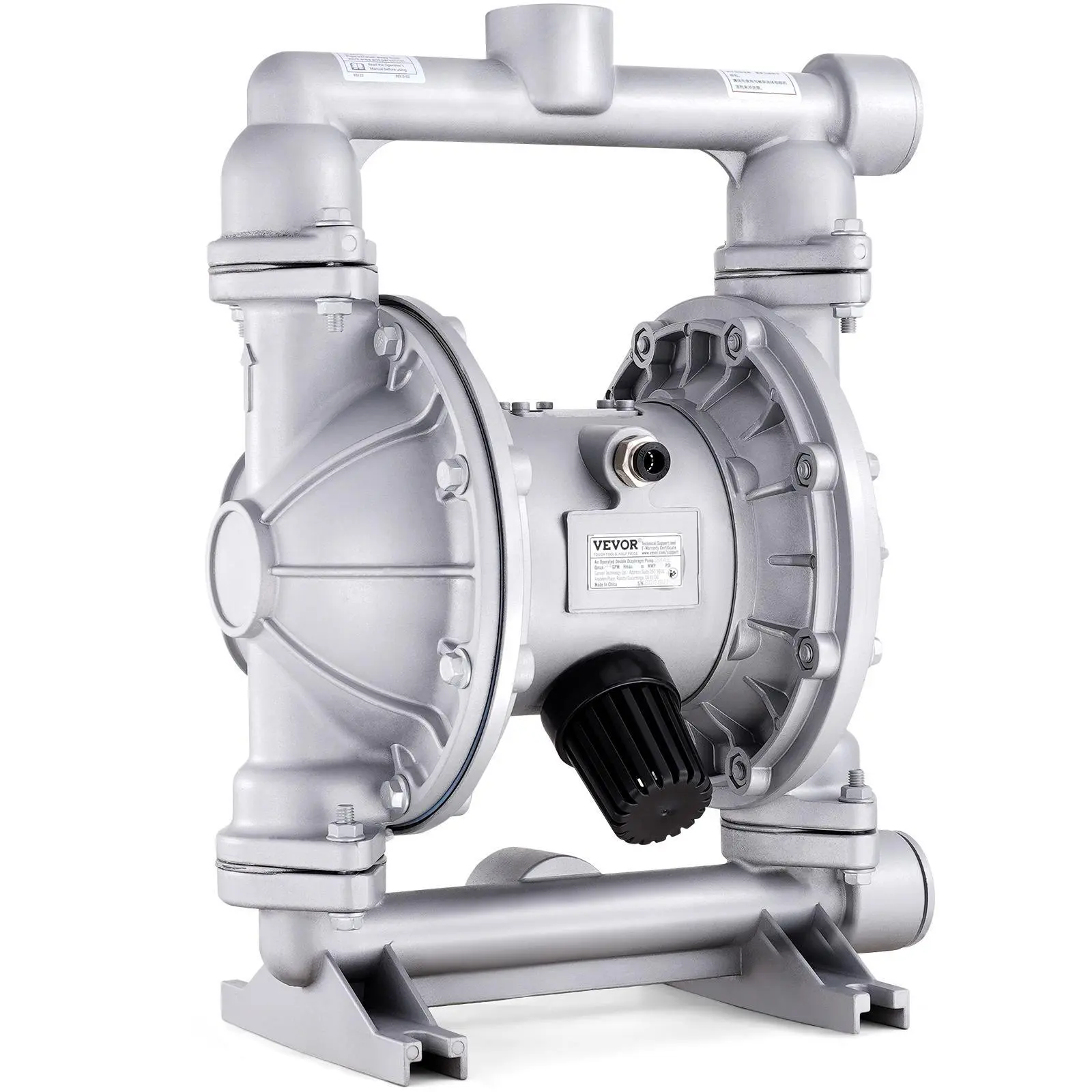 【Backtoschool】VEVOR Air Operated Double Diaphragm Pump, 44GPM, Max 115PSI Air Waste Oil Pneumatic Transfer Pump with 2 Extra Diaphragms, 1-1/2 inch Inlet & Outlet Aluminum Alloy Diaphragm Pump for Diesel Grease Oil